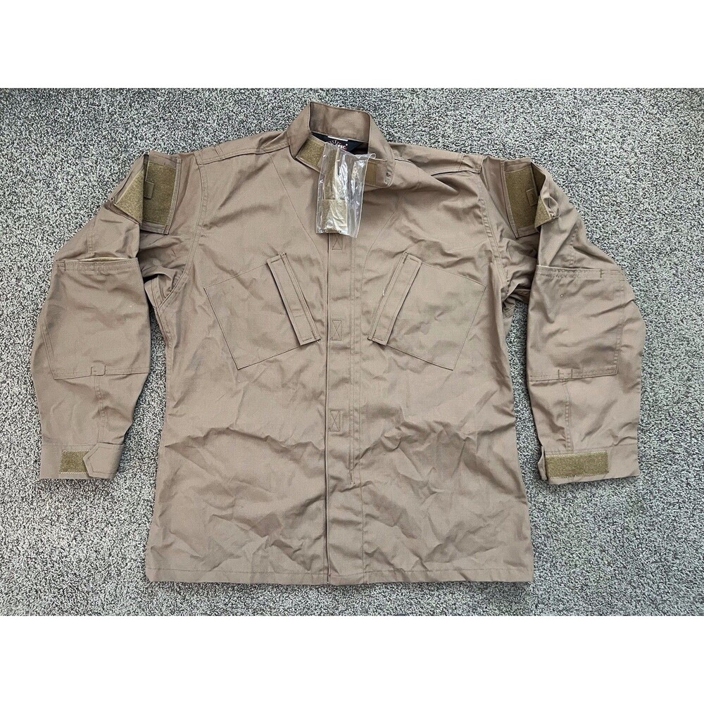 Large Long Tru-Spec Brown Tan Shirt Jacket Tactical Response Uniform Ripstop L
